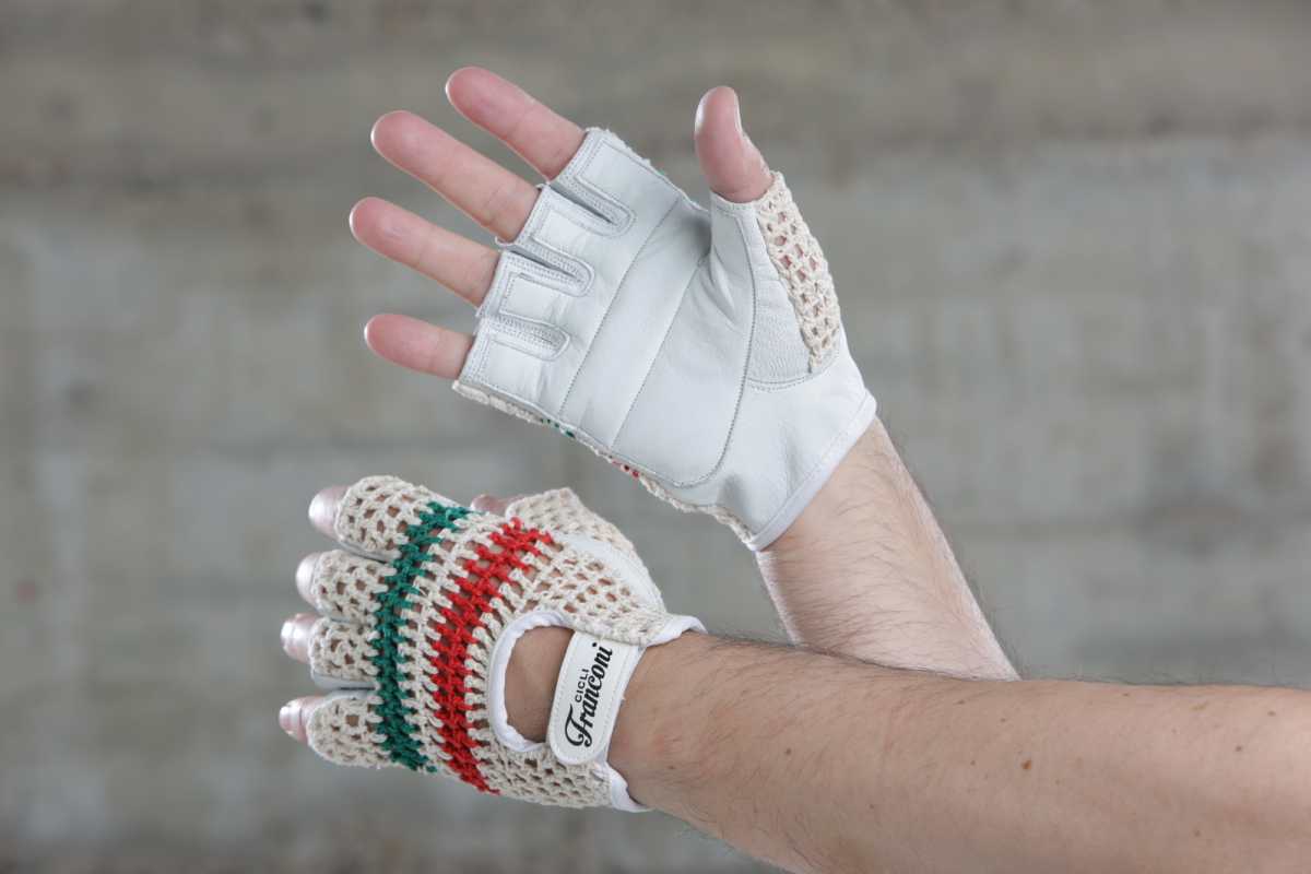 Handschuhe Handschuhe Cicli-Franconi „Basic“ Italy Innenhand Leder weiß